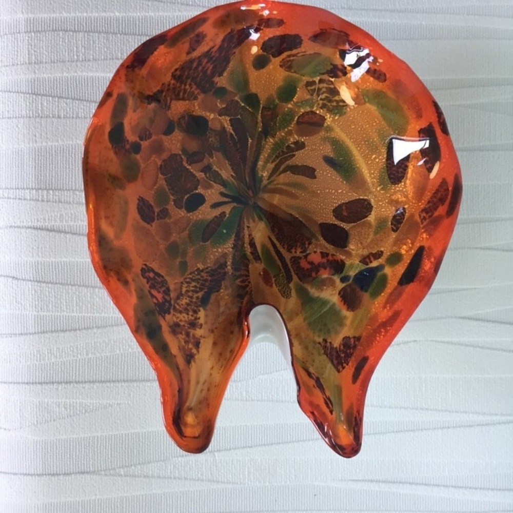 Murano glass Shell bowl Mint Vintage 60s